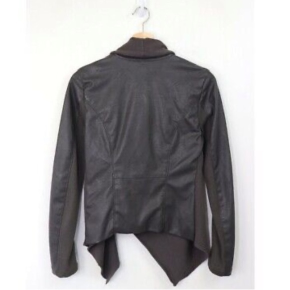 ⭐️BLANK NYC⭐️VINTAGE Waterfall Drape front Vegan Faux Moto Zip Jacket Size: XS - Picture 7 of 11